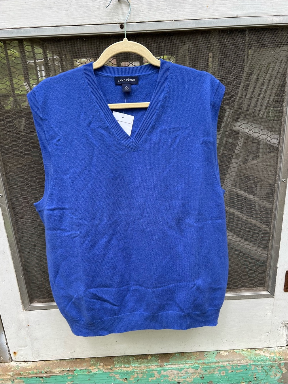 Lands' End Men's Cashmere V-Neck Sweater Vest